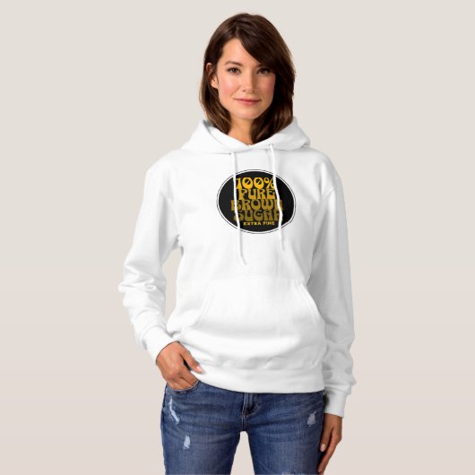100% Pure Bruine Suiker Melanine Unisex Hoodie (Voorkant volledig)
