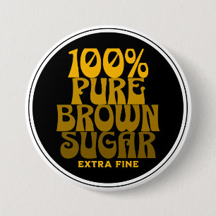 100% Pure Bruine Suiker Melanine Unisex Ronde Button 7,6 Cm