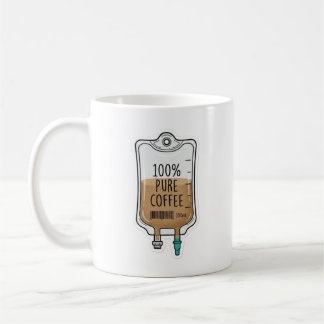 100% Pure Coffee IV-druppel Funny Verpleegster Mok