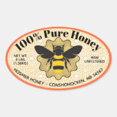 100% pure Honey Jar Ovale Sticker (Voorkant)