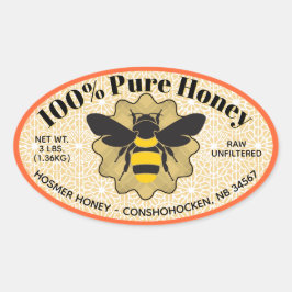 100% pure Honey Jar Ovale Sticker