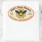 100% pure Honey Jar Ovale Sticker (Tas)