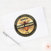 100% Pure Honing Bijenetiket Ronde Sticker (Envelop)