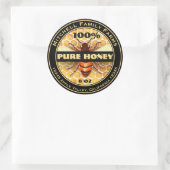 100% Pure Honing Bijenetiket Ronde Sticker (Tas)