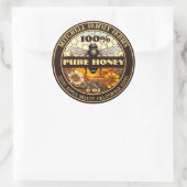 100% Pure Honing Bijenetiket Ronde Sticker (Tas)