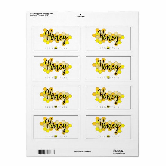 100% pure honing etiketten (Full Sheet)