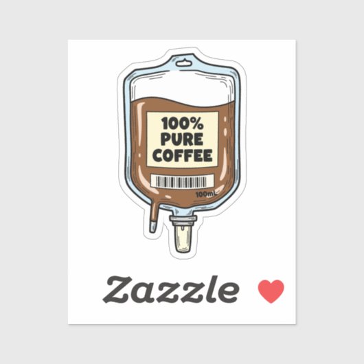 100% pure koffie sticker (Vel)