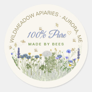 100% PURE Meadow Flowers and Bees Deksel Label