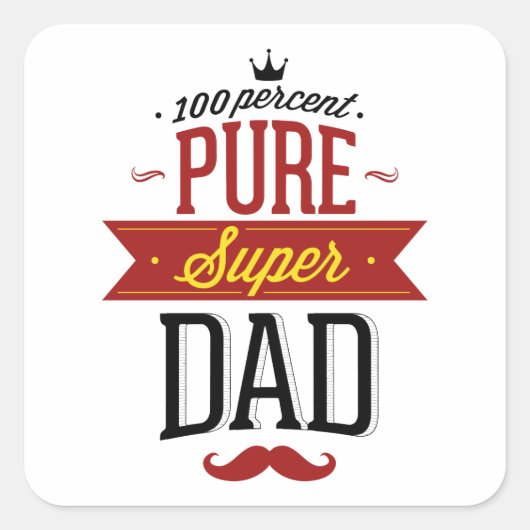 100 % pure Super Pap Vierkante Sticker (Voorkant)
