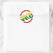 100% Pure Veg Ronde Sticker (Tas)