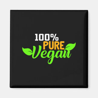 100% Pure Vegan Veganer Vegetarier Fleischlos Magneet