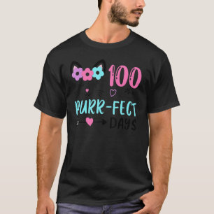 100 Purr-fecte Dagen Schattige Kat Student School T-shirt