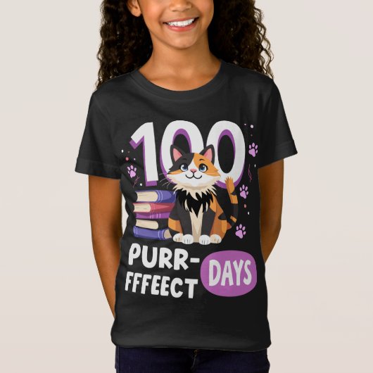 100 Purrfect dagen van de School T-shirt (Voorkant)