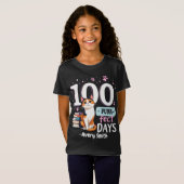100 Purrfect Dagen van School Kat Meisjes 100ste D T-shirt (Voorkant volledig)