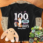100 Purrfect Dagen van School Kat Meisjes 100ste D T-shirt