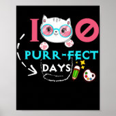 100 PurrFect Days Cute Cat Student School Poster (Voorkant)