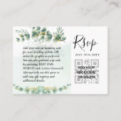 100 QR CODE HUWELIJK RSVP Groene PLATATJE Enclosur Visitekaartje (Voorkant)