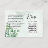 100 QR CODE WEDDING RSVP Greenery PHOTO Enclosure Visitekaartje (Voorkant)