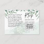 100 QR CODE WEDDING RSVP Greenery PHOTO Enclosure Visitekaartje (Voorkant)