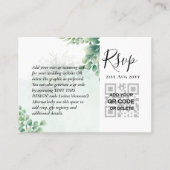 100 QR CODE WEDDING RSVP Greenery PHOTO Enclosure Visitekaartje (Voorkant)