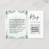 100 QR CODE WEDDING RSVP Greenery PHOTO Enclosure Visitekaartje (Voorkant)