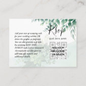 100 QR CODE WEDDING RSVP Greenery PHOTO Enclosure Visitekaartje (Voorkant)