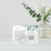 100 QR CODE WEDDING RSVP Greenery PHOTO Enclosure Visitekaartje (Staand voorkant)