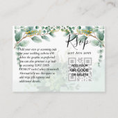 100 QR CODE WEDDING RSVP Greenery PHOTO Enclosure Visitekaartje (Voorkant)
