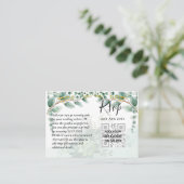 100 QR CODE WEDDING RSVP Greenery PHOTO Enclosure Visitekaartje (Staand voorkant)