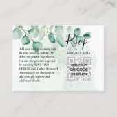 100 QR CODE WEDDING RSVP Greenery PHOTO Enclosure Visitekaartje (Voorkant)