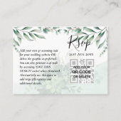 100 QR CODE WEDDING RSVP Greenery PHOTO Enclosure Visitekaartje (Voorkant)