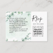 100 QR CODE WEDDING RSVP Greenery PHOTO Enclosure Visitekaartje (Voorkant)