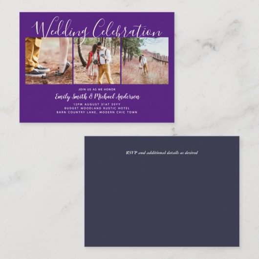 100 Quality Budget PHOTO Wedding nodigt KLEIN uit Advieskaart (Voorkant / Achterkant)