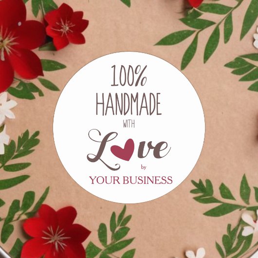 100% Quote Craft Articles Handmade Ronde Sticker