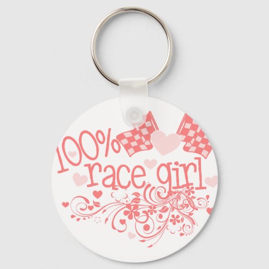 100% Race Girl Sleutelhanger (Voorkant)