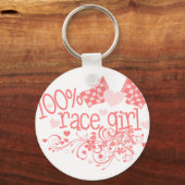 100% Race Girl Sleutelhanger (Voorkant)