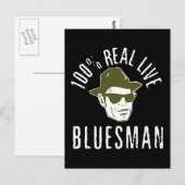 100% Real Live Bluesman Post Card Briefkaart (Voorkant / Achterkant)