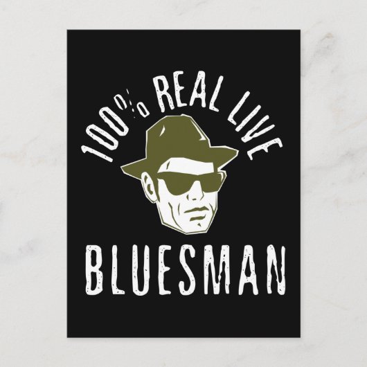 100% Real Live Bluesman Post Card Briefkaart (Voorkant)