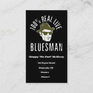100% Real Live Bluesman Visitekaartjes