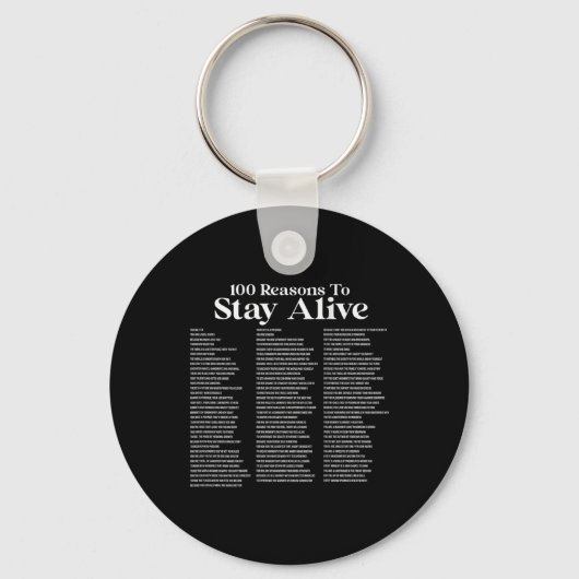 100 Reasons To Stay Alive Suicide Prevention 988 P Sleutelhanger (Voorkant)
