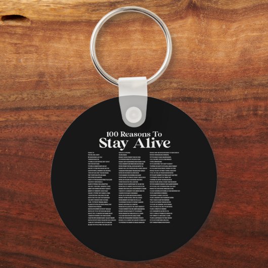 100 Reasons To Stay Alive Suicide Prevention 988 P Sleutelhanger (Voorkant)