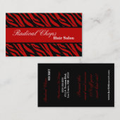 100 Red Black Zebra Print Pattern Visitekaartje (Voorkant / Achterkant)