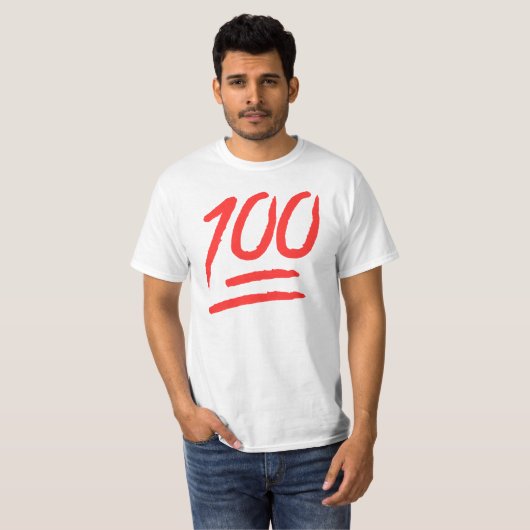 "100" Red Emoji World T-shirt (Voorkant volledig)