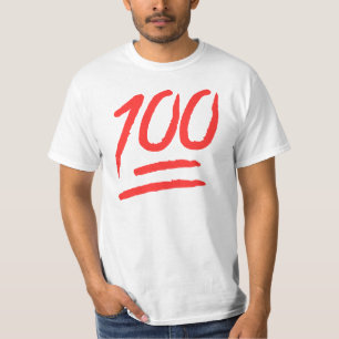 "100" Red Emoji World T-shirt