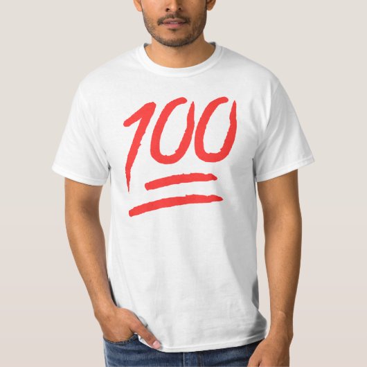 "100" Red Emoji World T-shirt (Voorkant)
