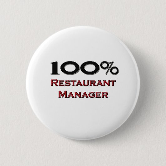 100% Restaurantmanager Ronde Button 5,7 Cm (Voorkant)