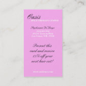 100 Roze Damask Spa Therapy Massage Visitekaartje (Achterkant)