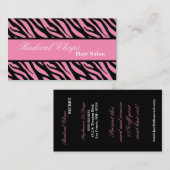100 roze zwarte zebra Afdrukpatroon Visitekaartje (Voorkant / Achterkant)