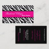 100 roze zwarte zebra Afdrukpatroon Visitekaartje (Voorkant / Achterkant)