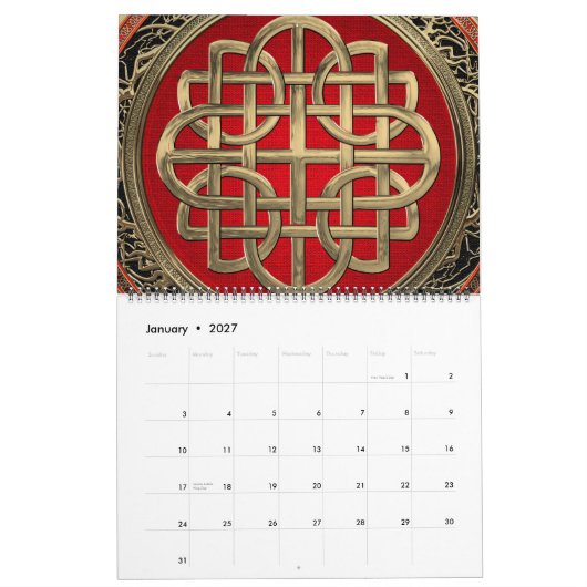 [100] Sacred Celtic Gold Knot Cross Kalender (Jan 2027)